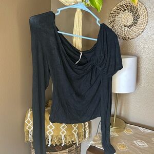 Free People Navy Off Shoulder Top
